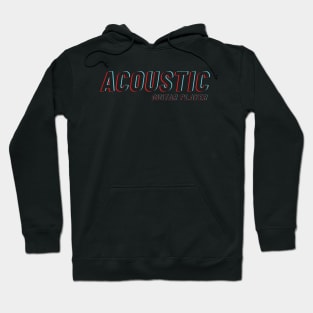 Acoustic Guitar Player Retro 3D Text Hoodie